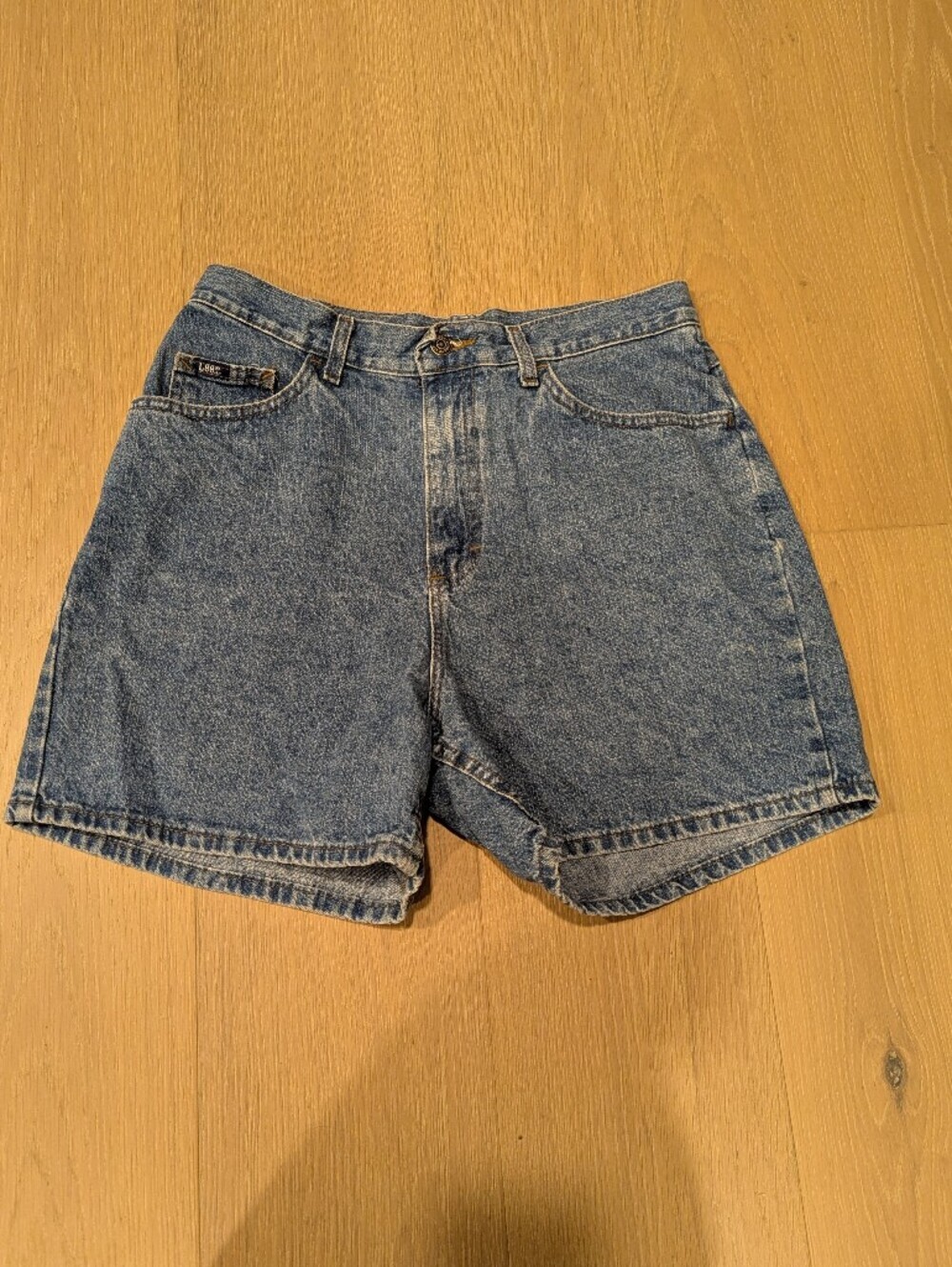Lee Vintage Blue Denim Shorts with Classic Stitching